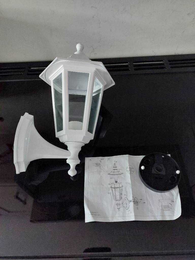  Outdoor Wall Lantern – White NEW