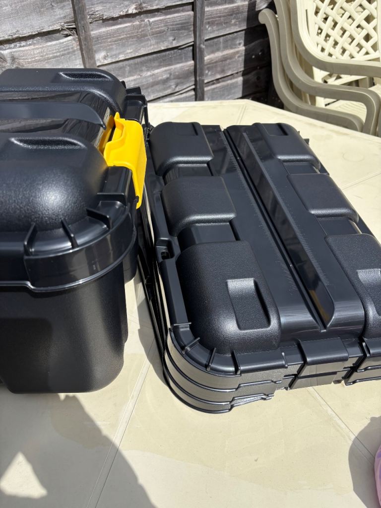 Essentials 49L Black/Yellow Storage Trunks - 4 Pack