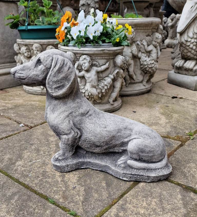 Dachshund Dog stone statue,garden ornament