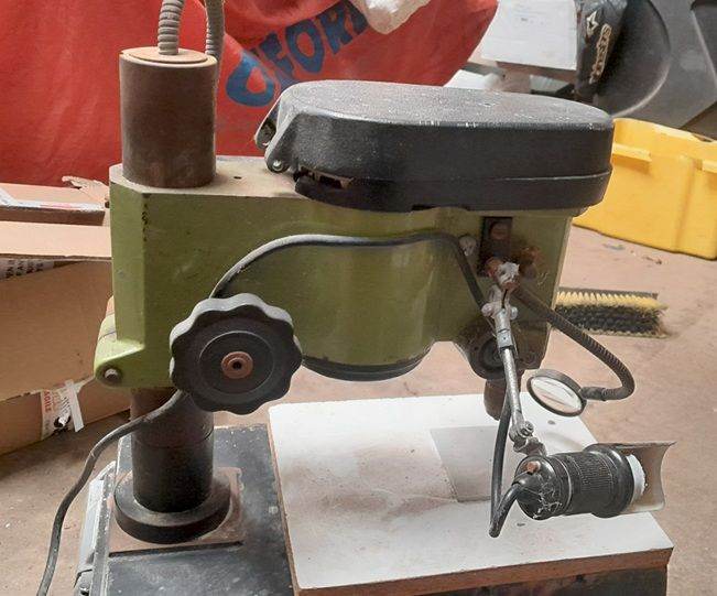 Vintage Bench Drill Press – Green, Fair Condition