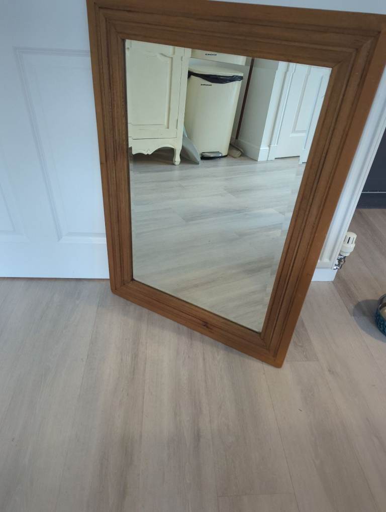 Antique pine mirror