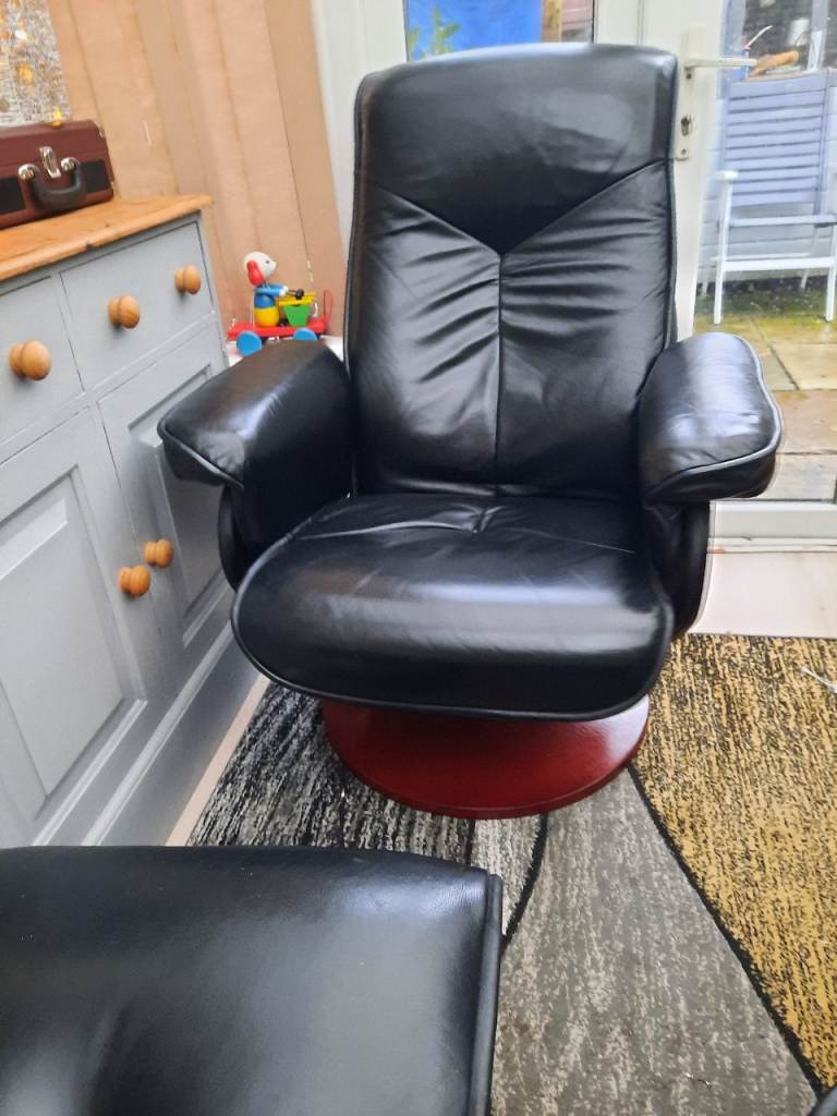 image for Leather Recliner Swivel chairs.