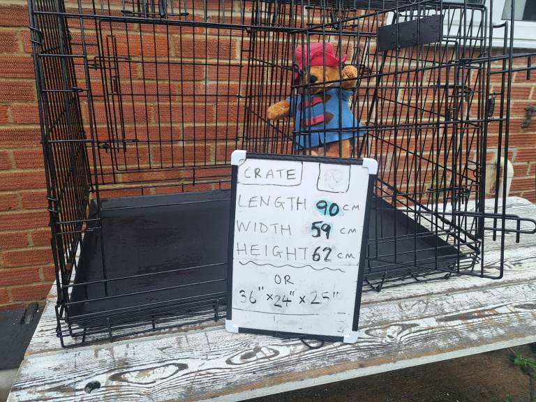 Double cage crate dog puppy 