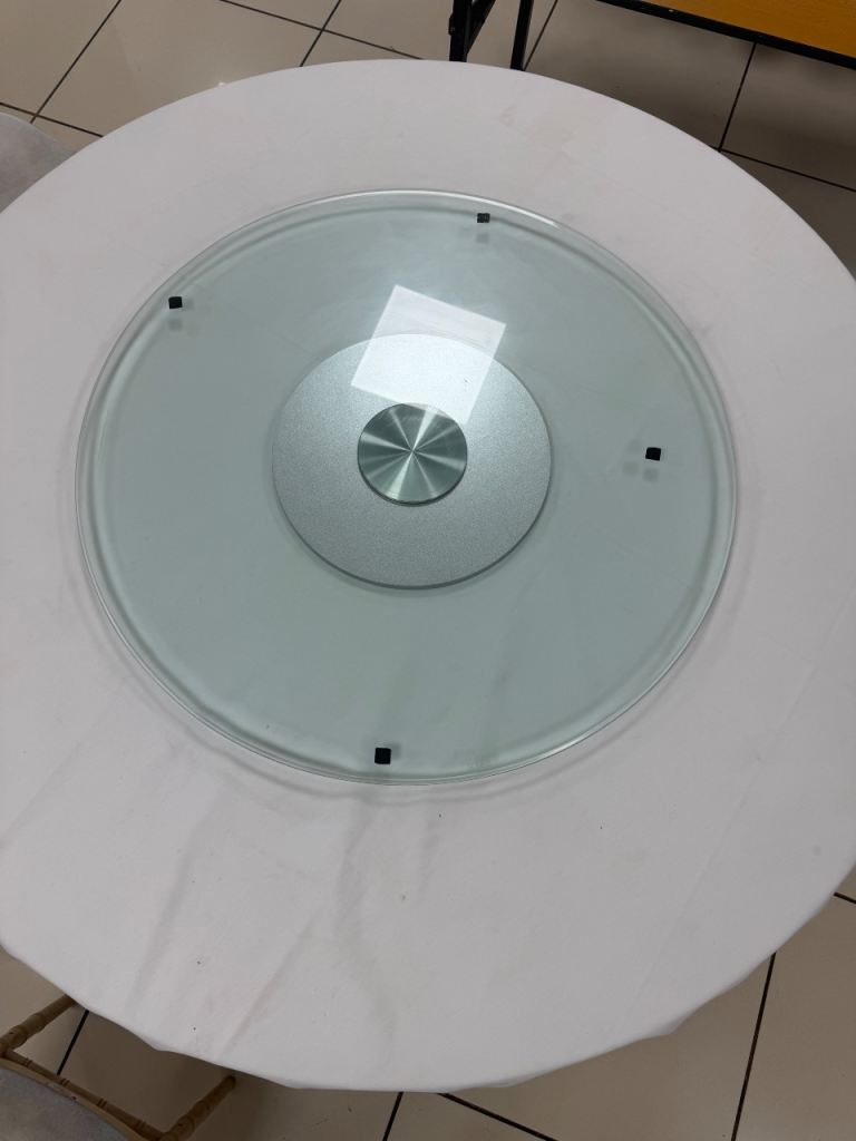 Large Clear Glass Lazy Susan Turntable for Dining Table