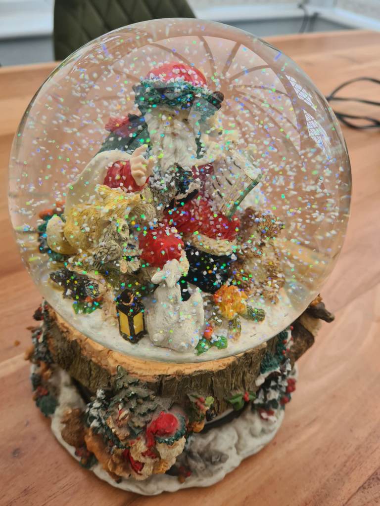 large Christmas snow globe