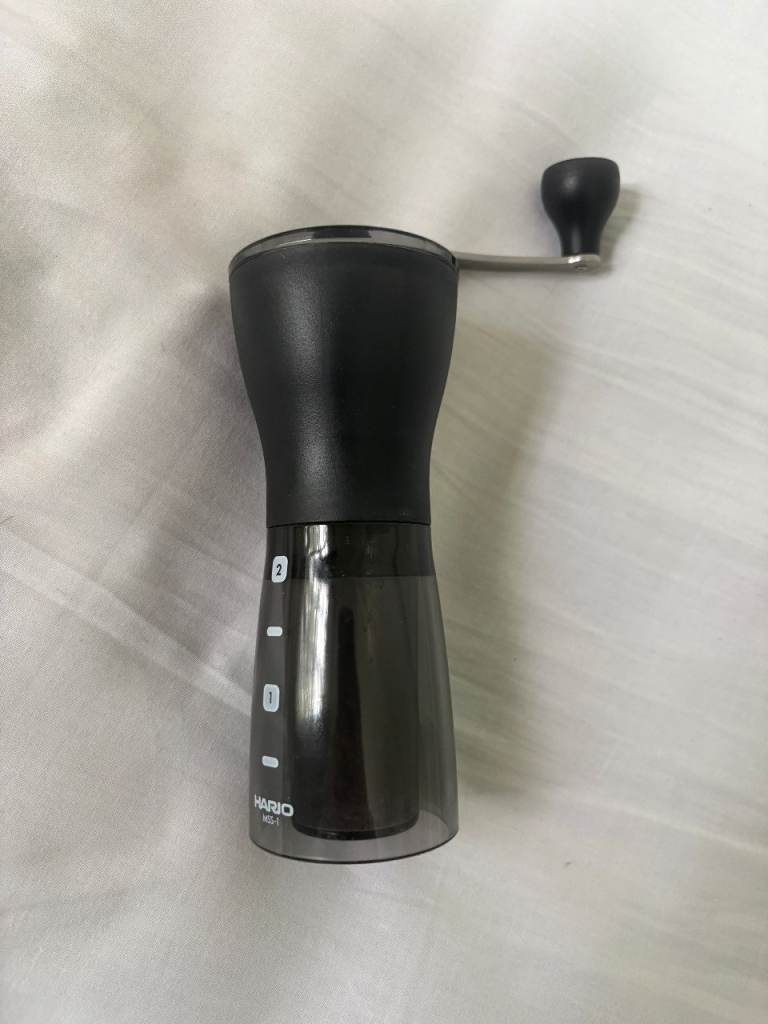 Move out sale - Hario, Transparent Black Mini Mill Plus | Compact & Adjustable Hand Coffee Grinder