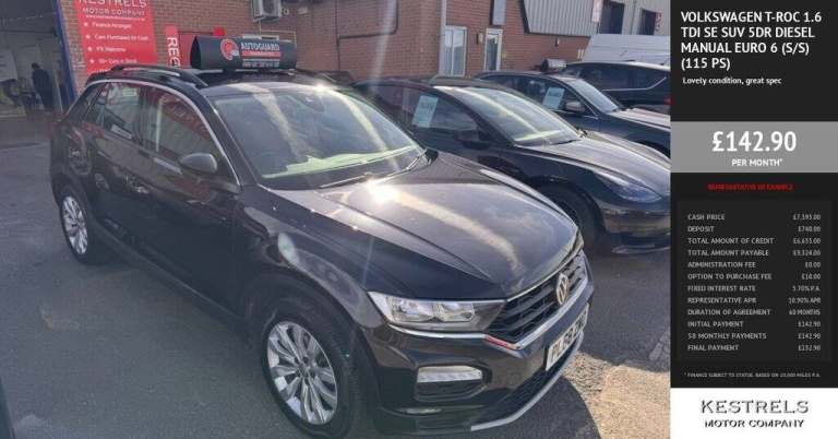2019 Volkswagen T-Roc 1.6 TDI SE SUV 5dr Diesel Manual Euro 6 (s/s) (115 ps) HATCHBACK Diesel Manual