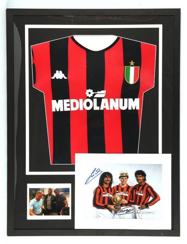 AC Milan Signed 1991/92 Framed Display – Gullit, Van Basten & Rijkaard – COA – 63x83cm