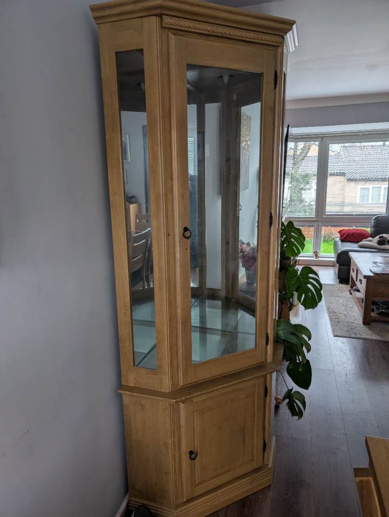 Free Solid Oak Display Cabinet 
