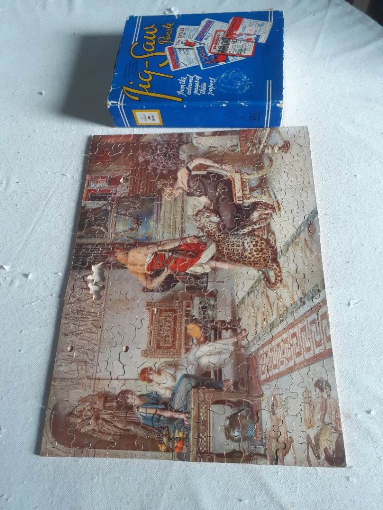 Old wooden jigsaw ( The old papers ) Entitled ' A present from Cesar ' - Boxed 230 pieces