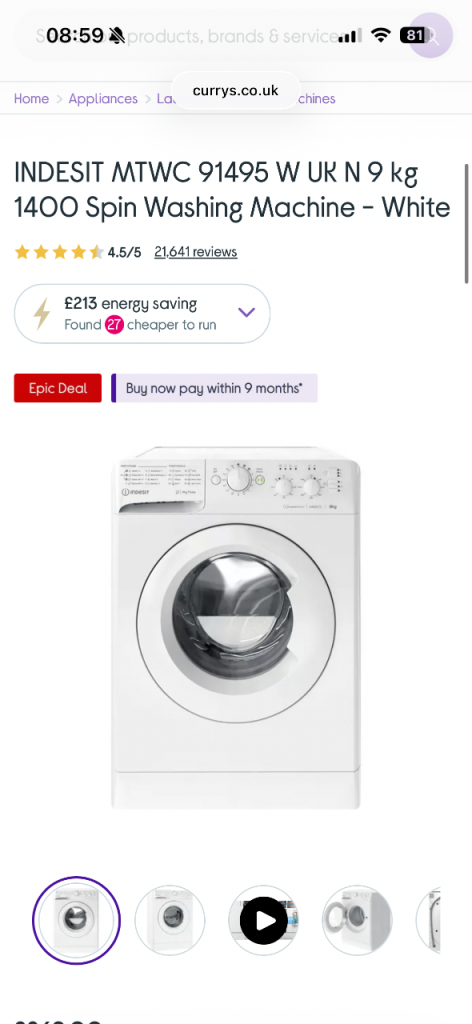 Washing machine for sale 