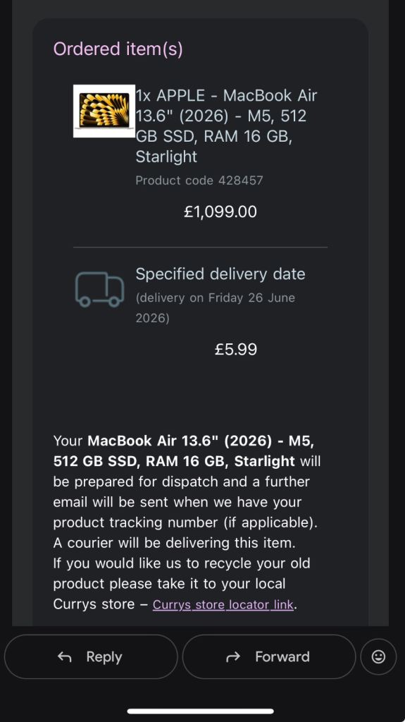 NEW Apple MacBook Air 13.6" M5, 512GB SSD, 16GB RAM – Starlight