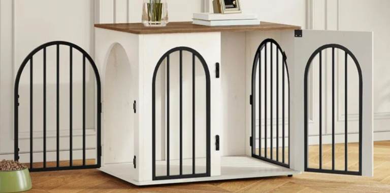 Brand new beautiful stylish decorative dog pet cage/crate £50.00! Modern white/brown