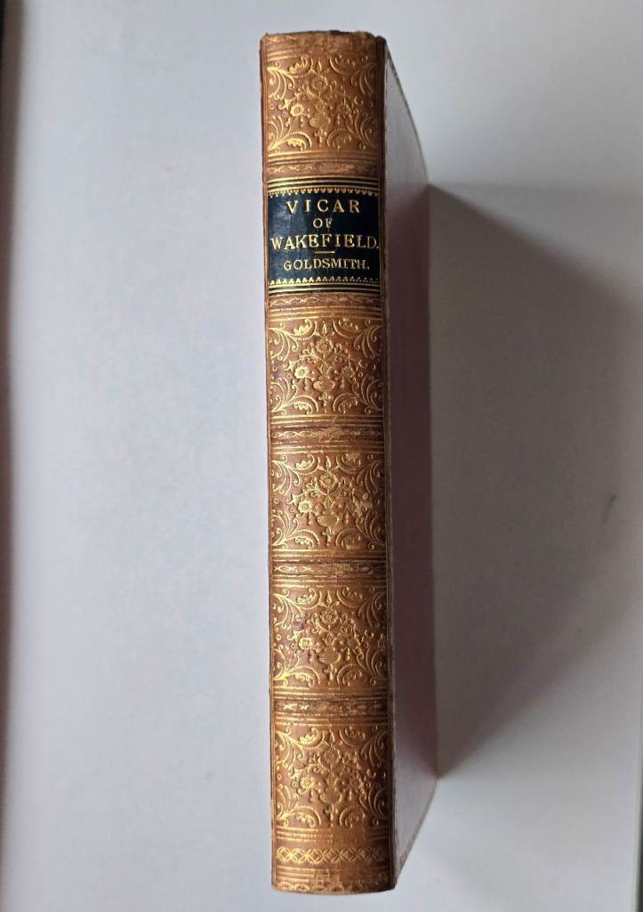 1883 Antique Victorian Vicar of Wakefield by Oliver Goldsmith Leatherbound Book