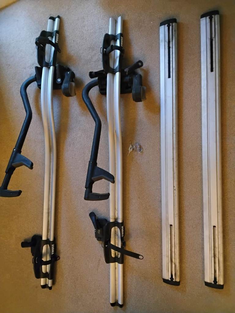 Complete Thule Roof Rack System: 2x ProRide 591, WingBars & 754 Foot Pack