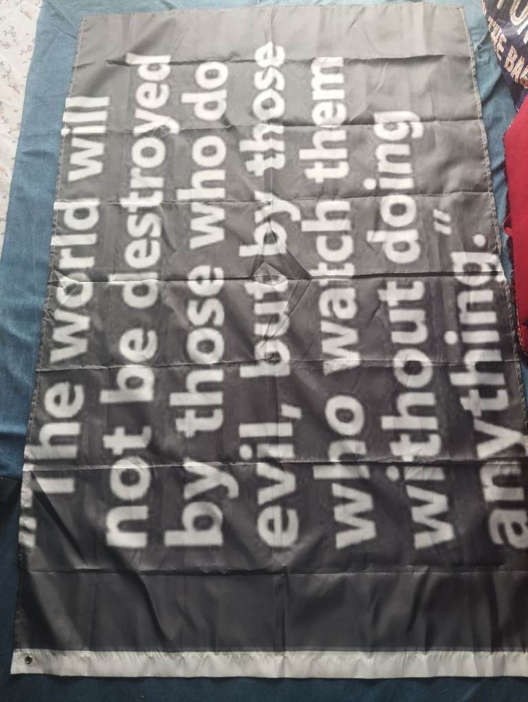 Large Grey Fabric Quote Wall Hanging – Good Condition