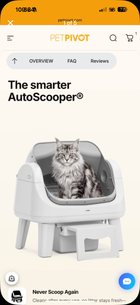 PetPivot AutoScooper Automatic Self-Cleaning Cat Litter Box – Brand New in Box
