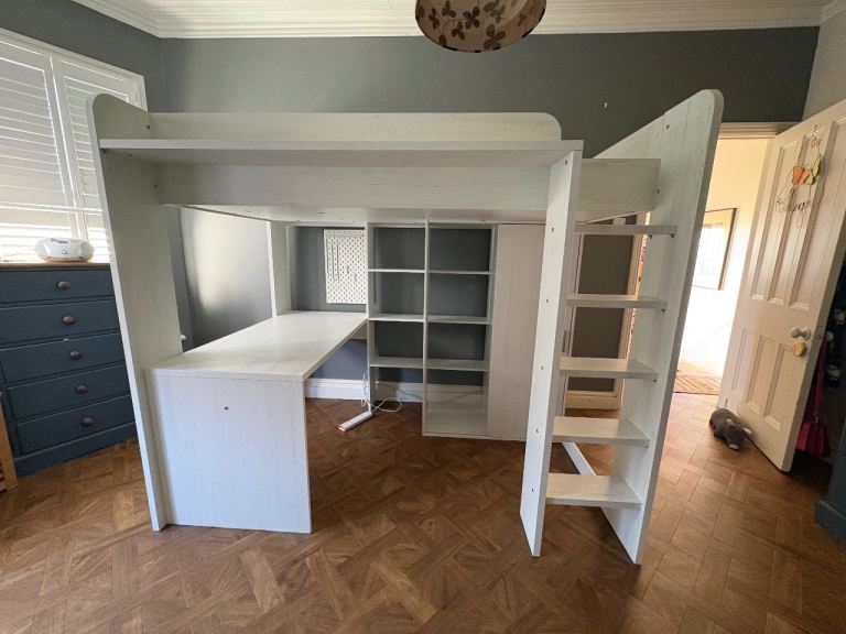 Parisot Higher High Sleeper Bed with Desk & Storage