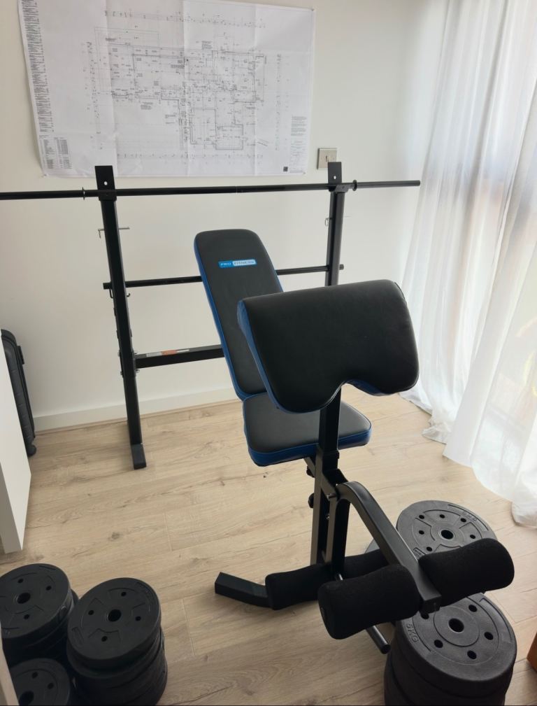 Pro Fitness Foldable Workout Bench Set 100kg