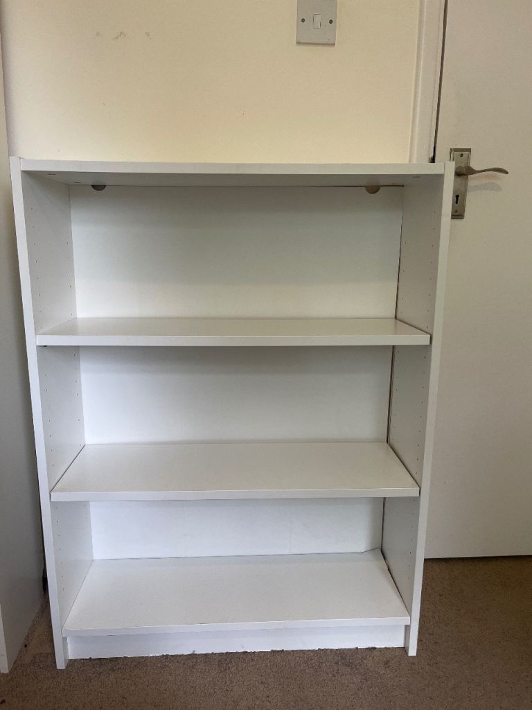 White 3-Tier Bookcase – Good Condition