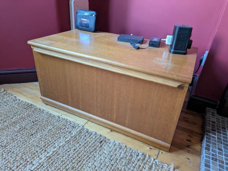 Solid teak record/tape storage unit - 60s/70s Danish Design