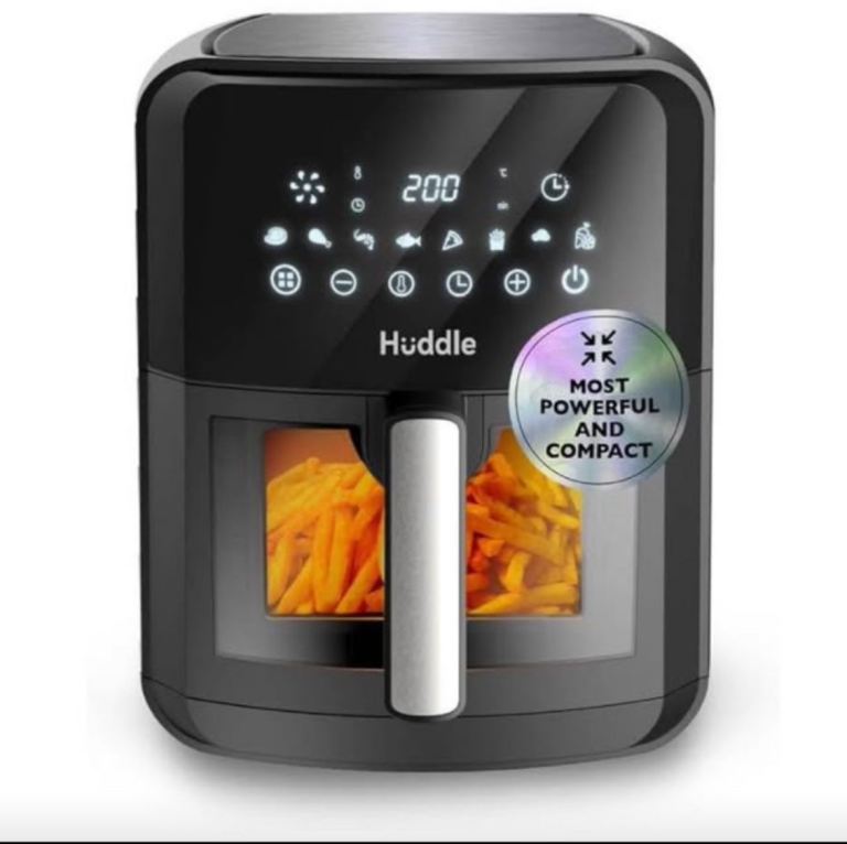 Compact 6.3L Air Fryer by Huddle – New, Black