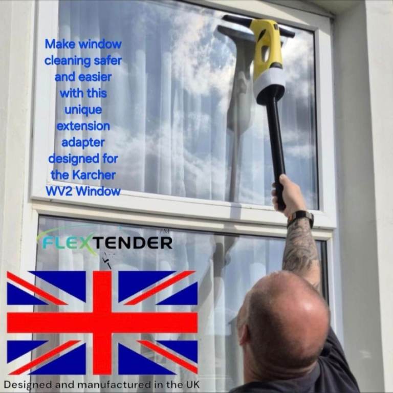 NEW FLEXTENDER Window Vac Extension Adapter – Black