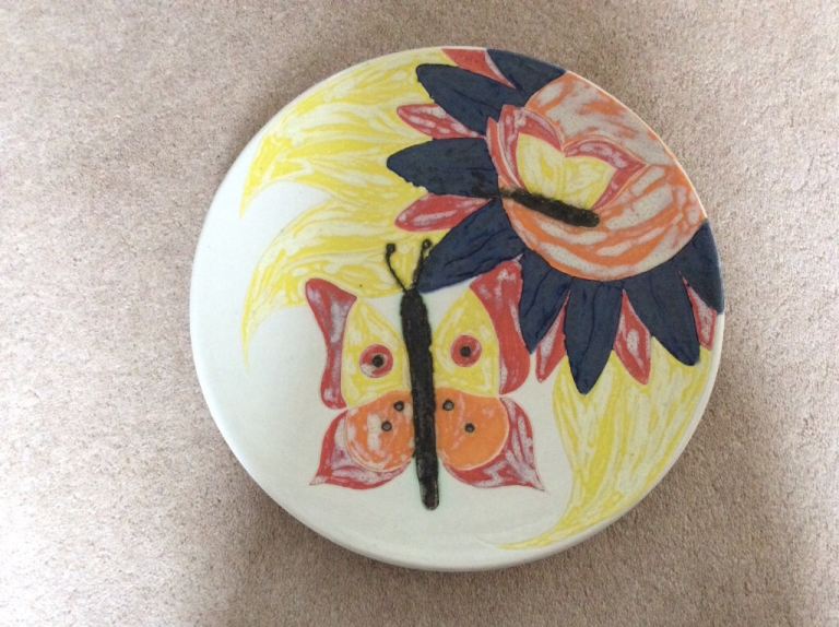 Lorna Bailey Prototype Butterfly on a Flower Charger