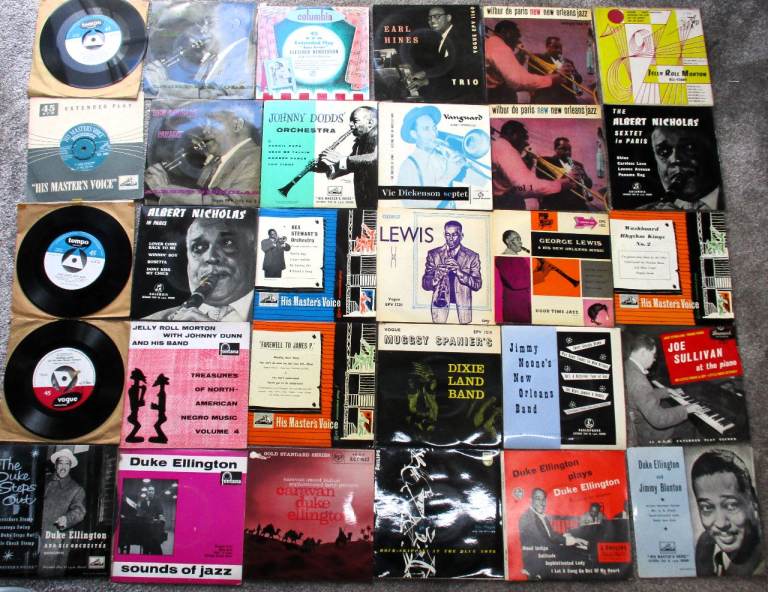 JAZZ ON VINYL COLLECTION OF 36 EARLY 7inch EXTENDED PLAYS STUNNING