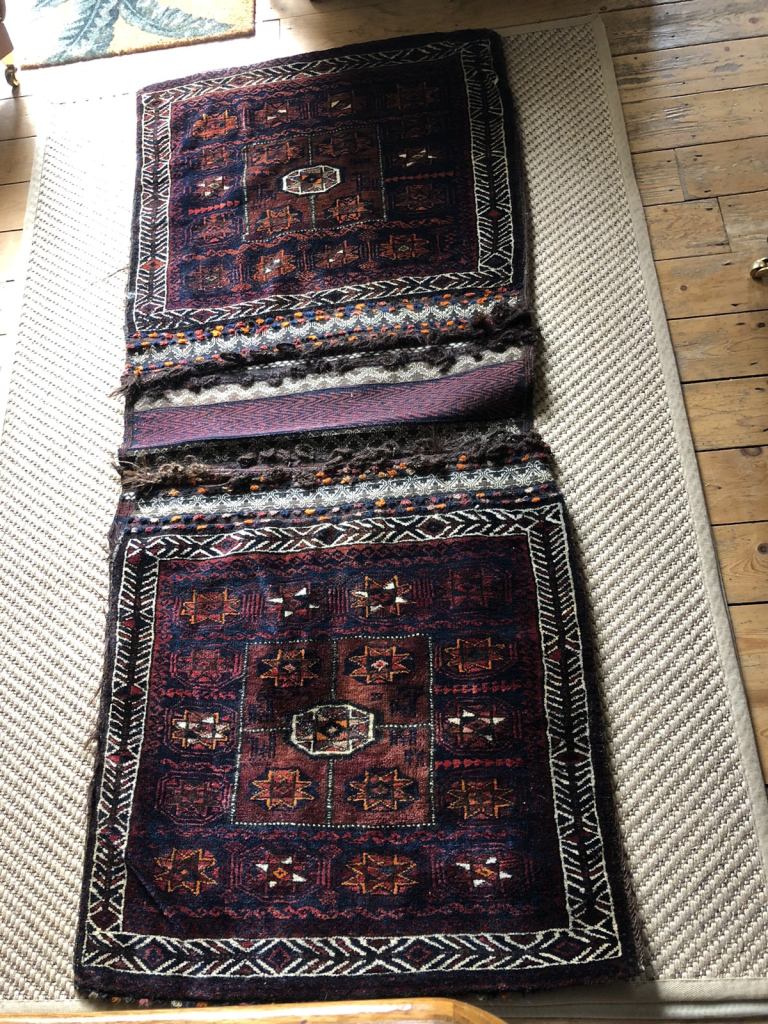 Antique. Authentic hand woven Wool Camel panniers. 