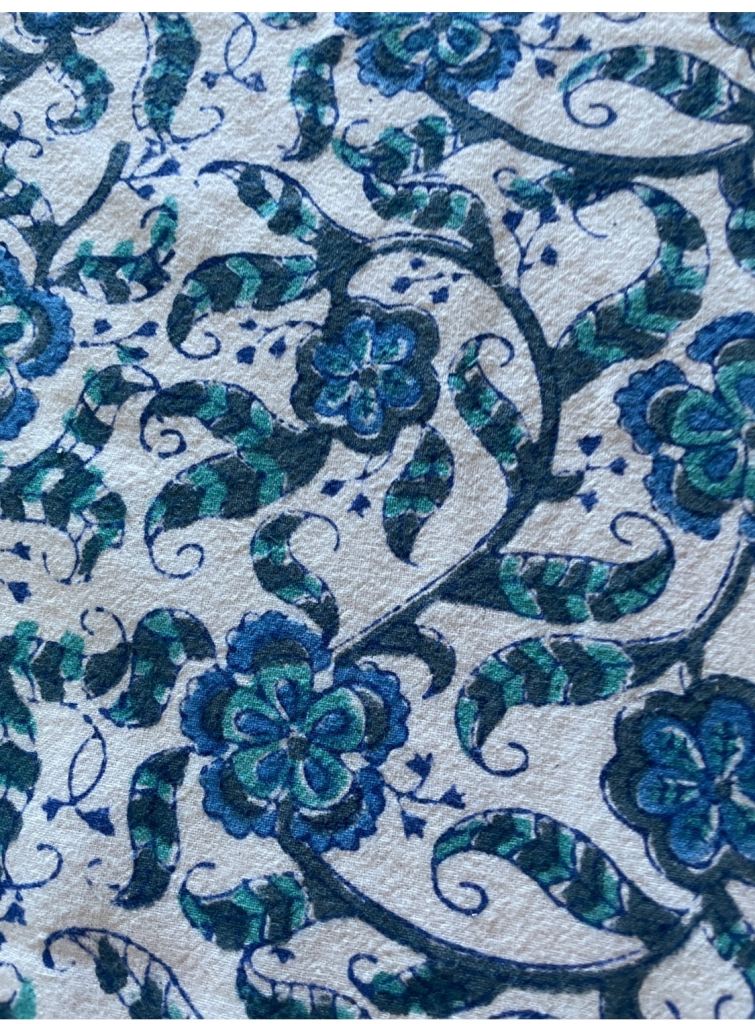BEAUTIFUL BLOCK PRINT INDIAN TABLECLOTH 