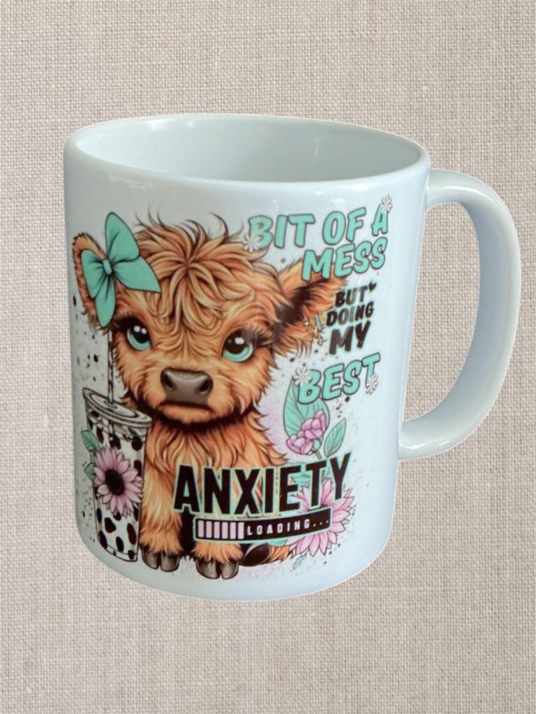 homemade Highland Cow Ceramic Mug