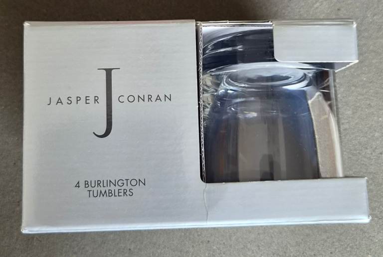 JASPER CONRAN BURLINGTON CRYSTAL TUMBLERS (NEW IN BOX)
