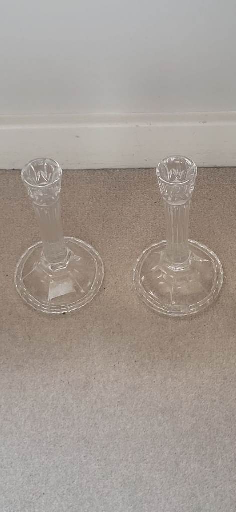 Crystal glass candle sticks