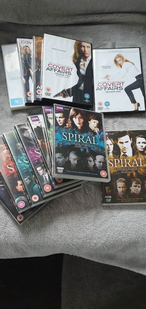 Two Box sets of DVD's- SPIRAL + Covert Affairs
