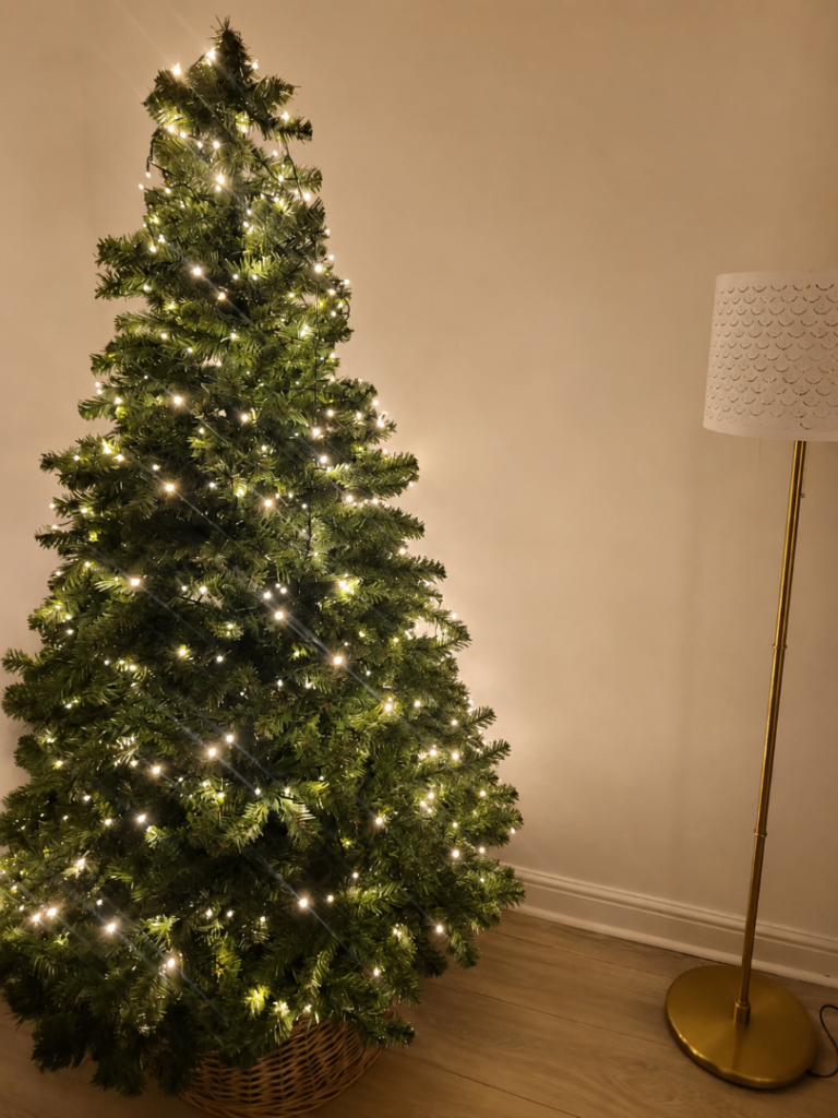Christmas tree & wicker base 