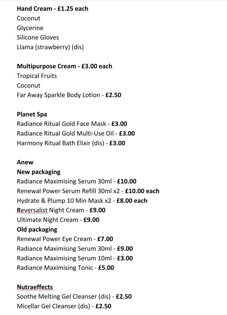 Avon current and discontinued items - all cheap