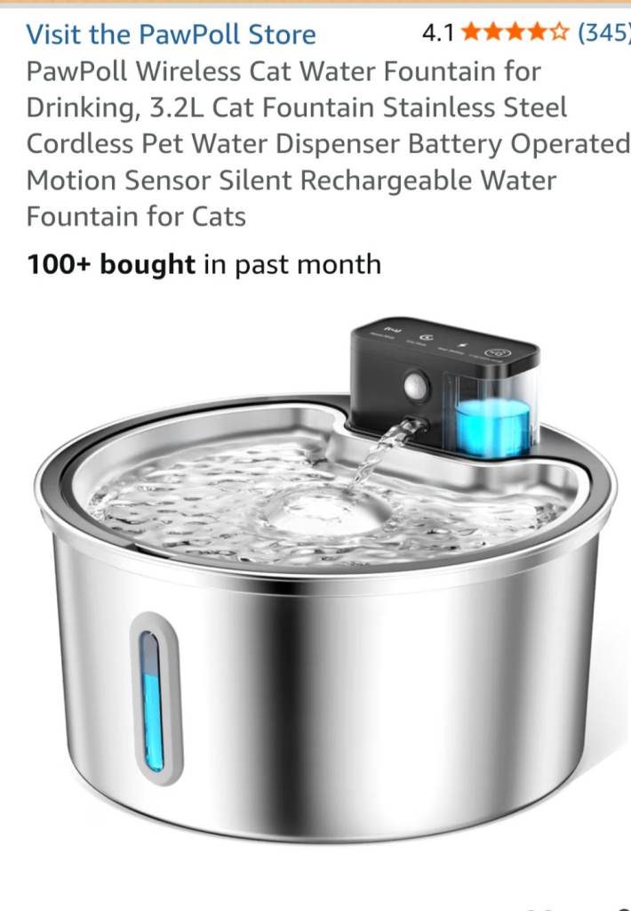 Wireless cat water fountain. 
