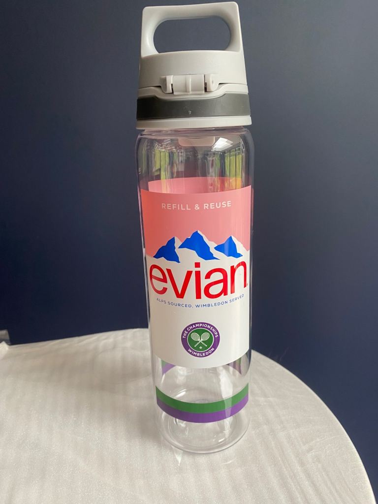 Wimbledon Reusable Evian bottle