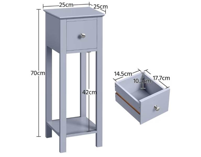 Small bedside tables & lamps x2