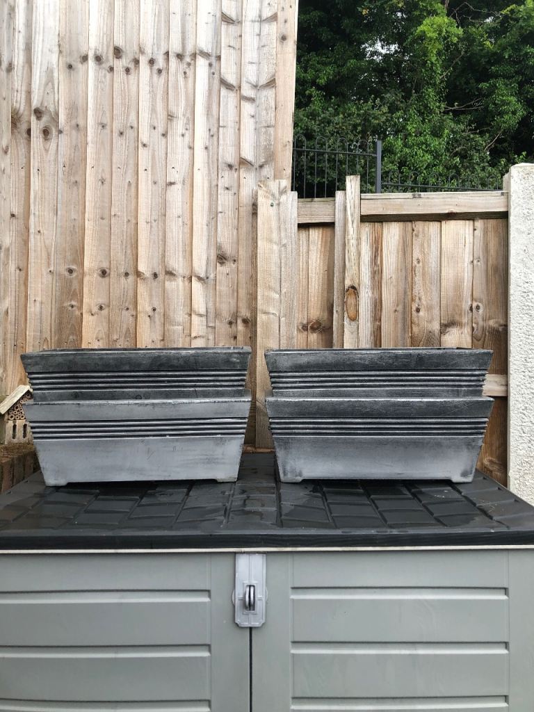 image for 4 x Milano pewter troughs from B&Q