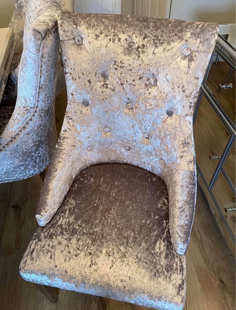 image for Arianna Chrome Legged Dining Chairs 6x