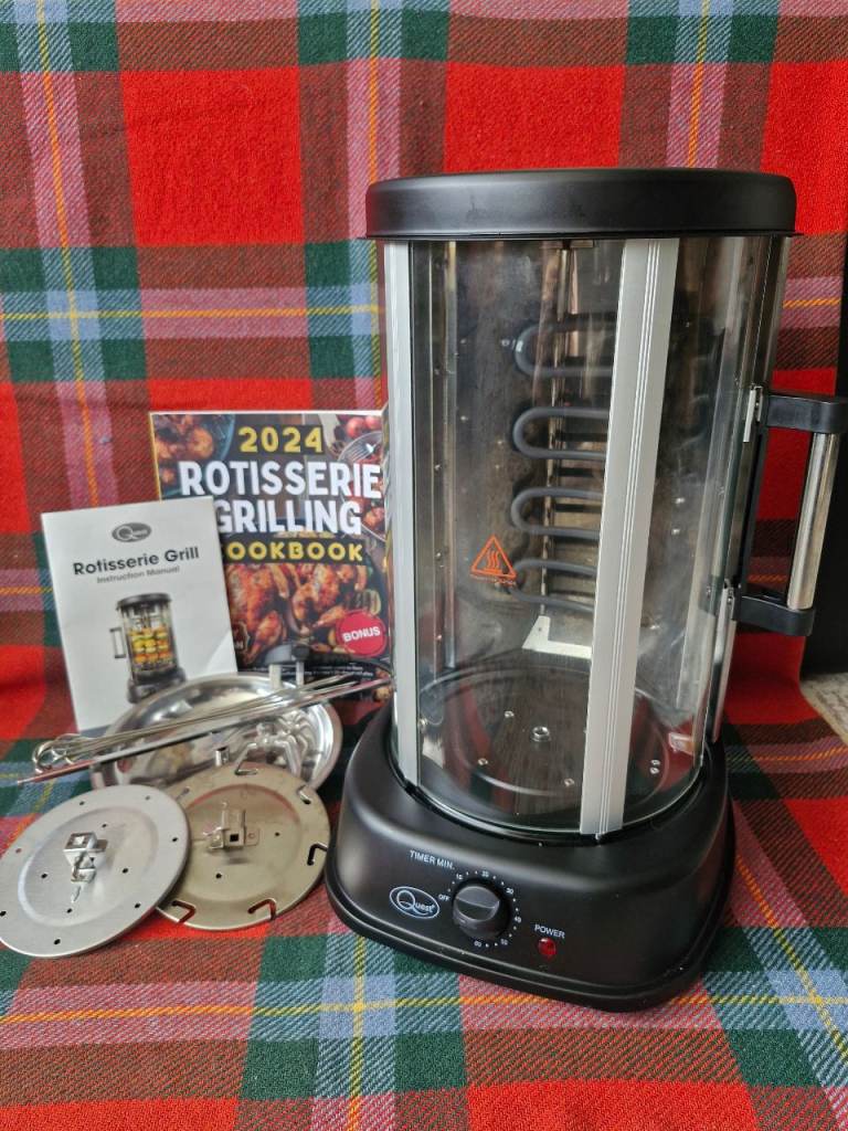 Rotisserie Grill BBQ Vertical kebab Meat Fish Indoor Skewer table top electric