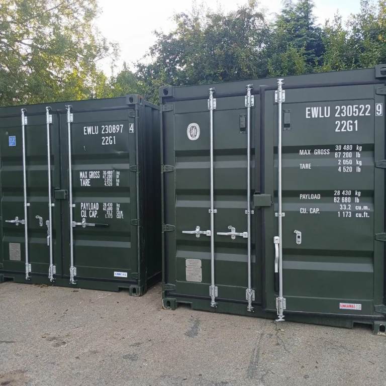 New "One Trip" 20ft Shipping Container - Green - With Lockbox - Pristine Condition