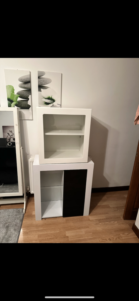 image for IKEA Besta Unit & White Gloss unit with Black door 