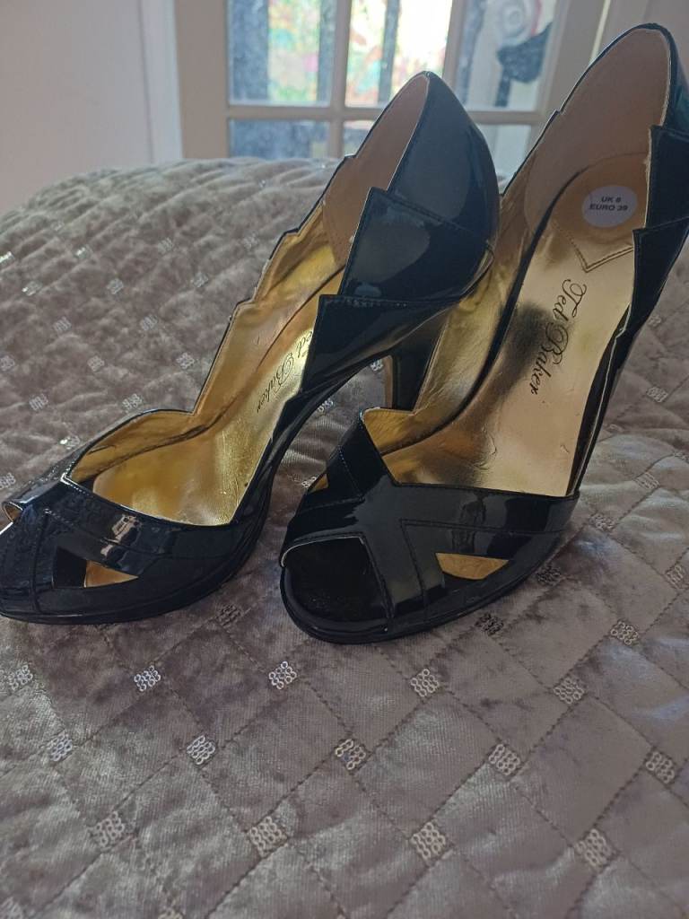 New Ted baker Black Peep-Toe Heeled Sandals – Good Condition