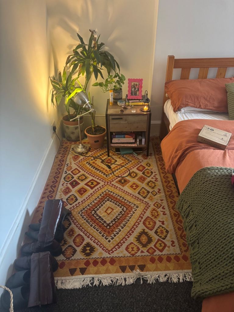 Colourful Geometric Pattern Rug – Very Good Condition