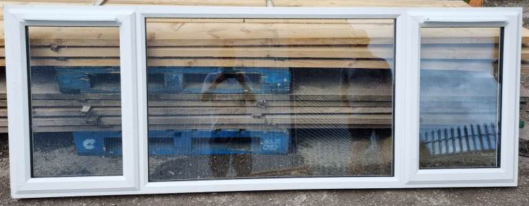 New UPVC Double Glazed White Window 2510mm W x 910mm H