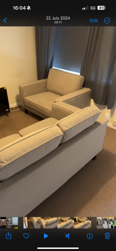 Used Cream Sofa and Arm chair