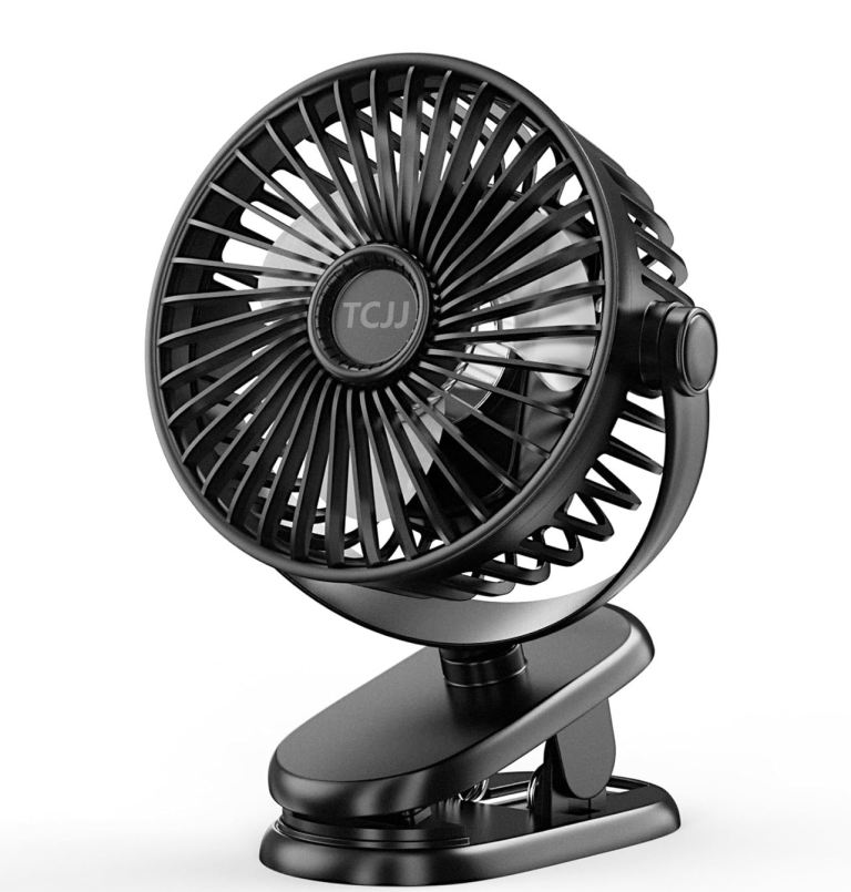 TCJJ Portable USB Clip-on Fan – New, Black